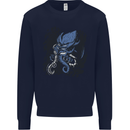 Cyberpunk Cthulhu Kraken Octopus Kids Sweatshirt Jumper Navy Blue