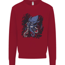 Cyberpunk Cthulhu Kraken Octopus Kids Sweatshirt Jumper Red