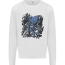 Cyberpunk Cthulhu Kraken Octopus Kids Sweatshirt Jumper White