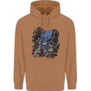 Cyberpunk Cthulhu Kraken Octopus Mens 80% Cotton Hoodie Caramel Latte