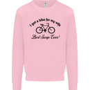 Cycling A Bike for My Wife Cyclist Funny Mens Sweatshirt Jumper Light Pink