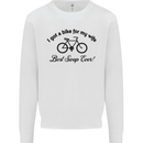 Cycling A Bike for My Wife Cyclist Funny Mens Sweatshirt Jumper White