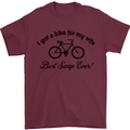 Cycling A Bike for My Wife Cyclist Funny Mens T-Shirt Cotton Gildan Maroon