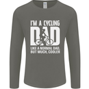 Cycling Dad Like a Normal Dad Father's Day Mens Long Sleeve T-Shirt Charcoal