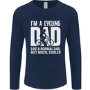 Cycling Dad Like a Normal Dad Father's Day Mens Long Sleeve T-Shirt Navy Blue