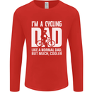 Cycling Dad Like a Normal Dad Father's Day Mens Long Sleeve T-Shirt Red
