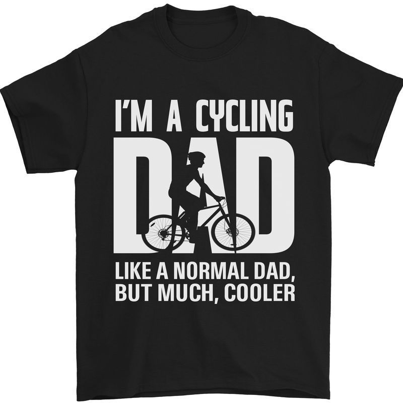 Cycling Dad Like a Normal Dad Father's Day Mens T-Shirt Cotton Gildan Black
