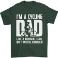 Cycling Dad Like a Normal Dad Father's Day Mens T-Shirt Cotton Gildan Forest Green