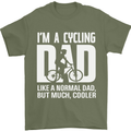 Cycling Dad Like a Normal Dad Father's Day Mens T-Shirt Cotton Gildan Military Green