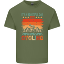 Cycling Day Funny Cyclist Bicycle MTB Bike Mens Cotton T-Shirt Tee Top Military Green