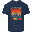 Cycling Day Funny Cyclist Bicycle MTB Bike Mens Cotton T-Shirt Tee Top Navy Blue