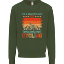Cycling Day Funny Cyclist Bicycle MTB Bike Mens Sweatshirt Jumper Forest Green