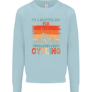 Cycling Day Funny Cyclist Bicycle MTB Bike Mens Sweatshirt Jumper Light Blue