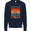 Cycling Day Funny Cyclist Bicycle MTB Bike Mens Sweatshirt Jumper Navy Blue