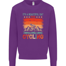 Cycling Day Funny Cyclist Bicycle MTB Bike Mens Sweatshirt Jumper Purple
