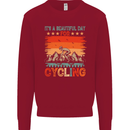 Cycling Day Funny Cyclist Bicycle MTB Bike Mens Sweatshirt Jumper Red