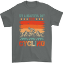 Cycling Day Funny Cyclist Bicycle MTB Bike Mens T-Shirt Cotton Gildan Charcoal