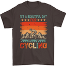 Cycling Day Funny Cyclist Bicycle MTB Bike Mens T-Shirt Cotton Gildan Dark Chocolate