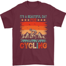 Cycling Day Funny Cyclist Bicycle MTB Bike Mens T-Shirt Cotton Gildan Maroon