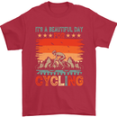 Cycling Day Funny Cyclist Bicycle MTB Bike Mens T-Shirt Cotton Gildan Red