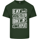 Cycling Eat Sleep Bike Repeat Funny Bicycle Mens Cotton T-Shirt Tee Top Forest Green