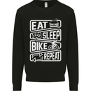 Cycling Eat Sleep Bike Repeat Funny Bicycle Mens Sweatshirt Jumper Black