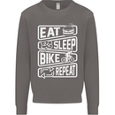 Cycling Eat Sleep Bike Repeat Funny Bicycle Mens Sweatshirt Jumper Charcoal