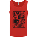 Cycling Eat Sleep Bike Repeat Funny Bicycle Mens Vest Tank Top Red
