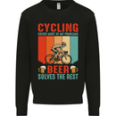 Cycling Funny Beer Cyclist Bicycle MTB Bike Mens Sweatshirt Jumper Black