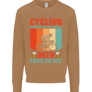 Cycling Funny Beer Cyclist Bicycle MTB Bike Mens Sweatshirt Jumper Caramel Latte