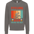 Cycling Funny Beer Cyclist Bicycle MTB Bike Mens Sweatshirt Jumper Charcoal
