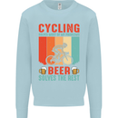 Cycling Funny Beer Cyclist Bicycle MTB Bike Mens Sweatshirt Jumper Light Blue
