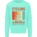 Cycling Funny Beer Cyclist Bicycle MTB Bike Mens Sweatshirt Jumper Peppermint