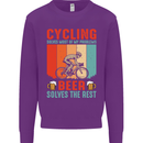 Cycling Funny Beer Cyclist Bicycle MTB Bike Mens Sweatshirt Jumper Purple