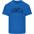 Cycling Heart Beat Bike Bicycle Cyclist ECG Mens Cotton T-Shirt Tee Top Royal Blue