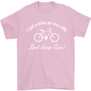 Cycling I Got a Bike for My Wife Cyclist Mens T-Shirt Cotton Gildan Light Pink