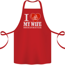 Cycling I Love My Wife Cyclist Funny Cotton Apron 100% Organic Red