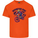 Cycling Mountain Bike Bicycle Cyclist MTB Kids T-Shirt Childrens Orange