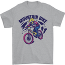 Cycling Mountain Bike Bicycle Cyclist MTB Mens T-Shirt Cotton Gildan Sports Grey