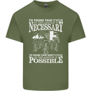 Cycling No Explanation Necessary Cyclist Mens Cotton T-Shirt Tee Top Military Green