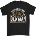 Cycling Old Man Cyclist Funny Bicycle Mens T-Shirt Cotton Gildan Black
