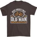 Cycling Old Man Cyclist Funny Bicycle Mens T-Shirt Cotton Gildan Dark Chocolate