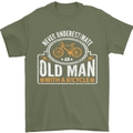 Cycling Old Man Cyclist Funny Bicycle Mens T-Shirt Cotton Gildan Military Green
