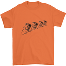 Cycling Peloton Cyclist Bicycle Mens T-Shirt Cotton Gildan Orange