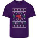 Cycling Santa Claus Christmas Cyclist Mens Cotton T-Shirt Tee Top Purple