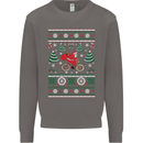 Cycling Santa Claus Christmas Cyclist Mens Sweatshirt Jumper Charcoal