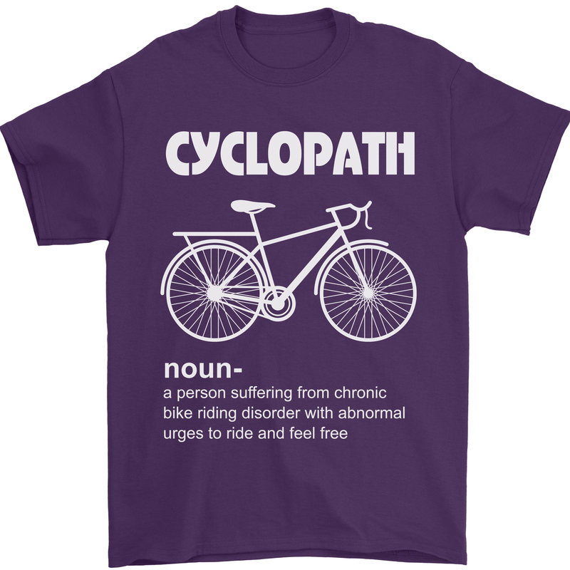 Cyclopath Funny Cycling Bicycle Cyclist Mens T-Shirt Cotton Gildan Purple