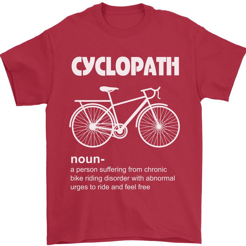 Cyclopath Funny Cycling Bicycle Cyclist Mens T-Shirt Cotton Gildan Red