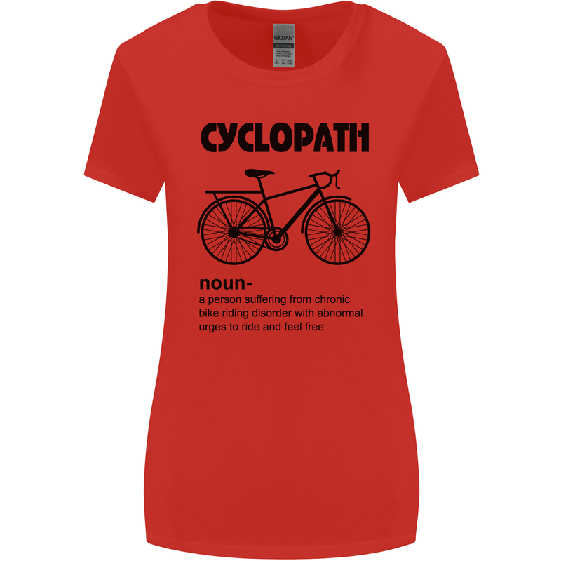 Cyclopath Funny Cycling Cyclist Bicycle Womens Wider Cut T-Shirt Red
