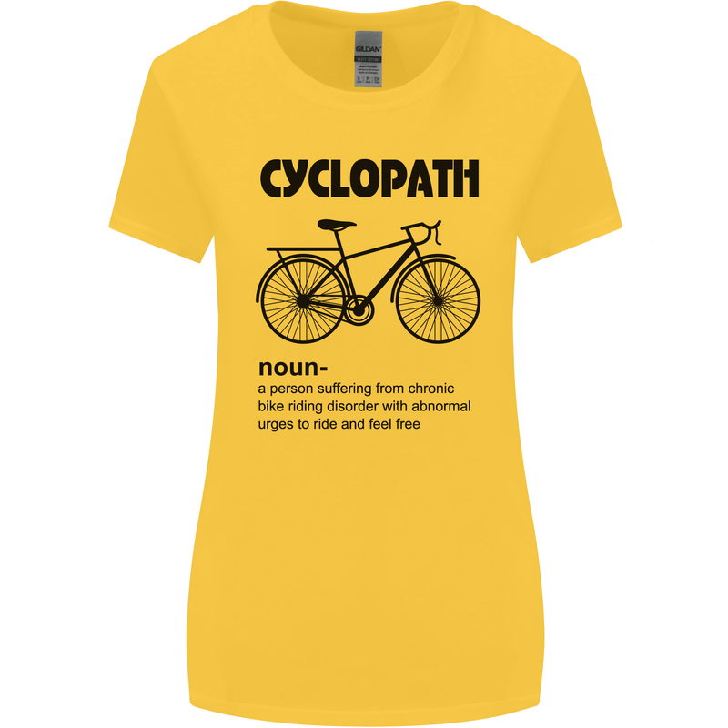 Cyclopath Funny Cycling Cyclist Bicycle Womens Wider Cut T-Shirt Yellow